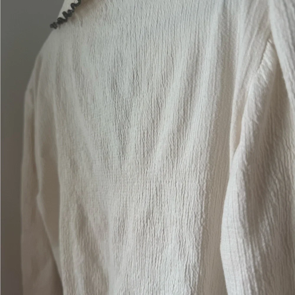 Anthropologie Nation Los Angeles Daisy Oversized Collar Button-Front Top - Picture 10 of 12